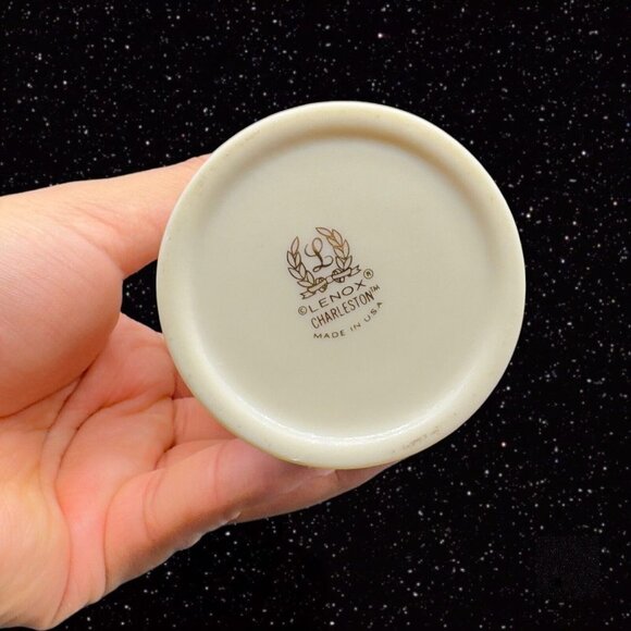 Vintage Lenox Vase Charleston Silver Edge Pink Blue Flowers USA Porcelain 6.5”T - Picture 6 of 13